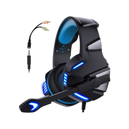 Gaming Headset för Xbox One Ps4 Pc Gaming Hörlurar med Mikrofon LED-ljus Brusreducerande Bas Surround YEMAESRE