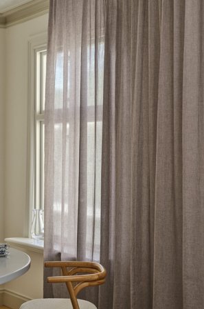 Jotex - Gardin Med Multifunksjonsbånd 1-lengde Ekstra Bred Brun melange - LAYER - Kjøp Multifunksjonsgardiner hos Jotex