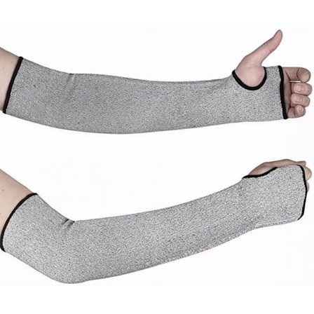 ING Skærebestandige ærmer med tommelfingerhuller, niveau 5 skærebestandige ærmer til sikker armbeskyttelse mod forbrændinger og hudafskrabninger.