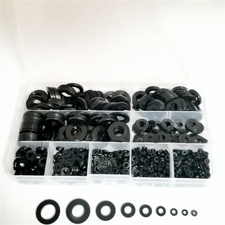 800 stk Nylonskiver Flad skive sortimentssæt Tætningsafstandsstykke