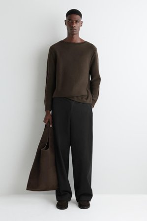 COS Femme Pull À Col Bateau En Laine in Marron