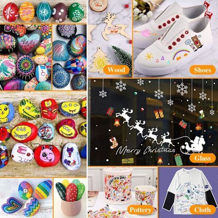 10 Fargede Malepenner for Scrapbooking, DIY Fotoalbum, Kortlaging