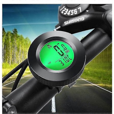 Trådløs cykelcomputer, vandtæt trådløs cykelcomputer, speedometer med 3-farvet baggrundsbelysning, LCD-odometer