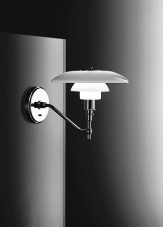 PH 3/2 vegglampe - hvit/krom