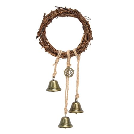 Rattan Ring Vindspil Dekorativ Vægophængningsklokke til Hjem og Bryllup