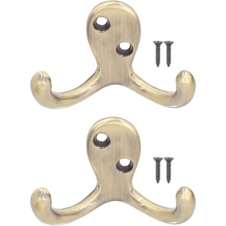 Kåpe krok, 2 stk retro stil sinklegering kleskrok enkel design