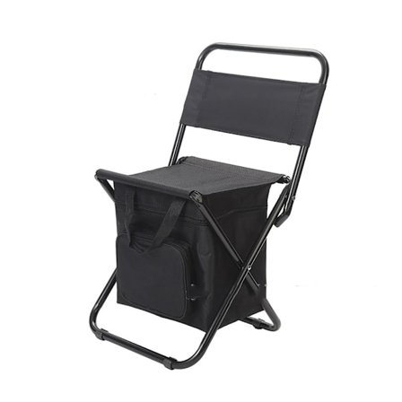 Fiskestol med kylväska, kompakt fiskepall hopfällbar campingstol