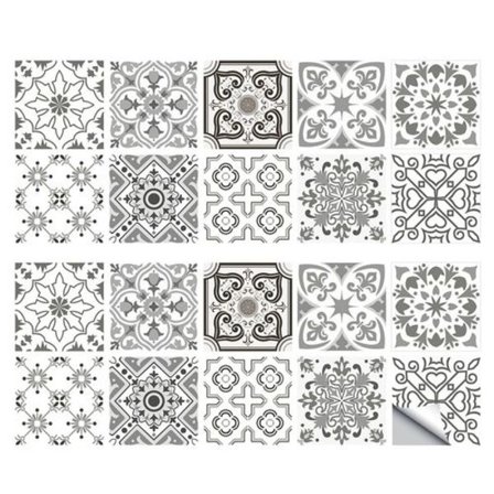 Retro grå flismønster klistremerker kjøkkenflis skrivebord vanntett