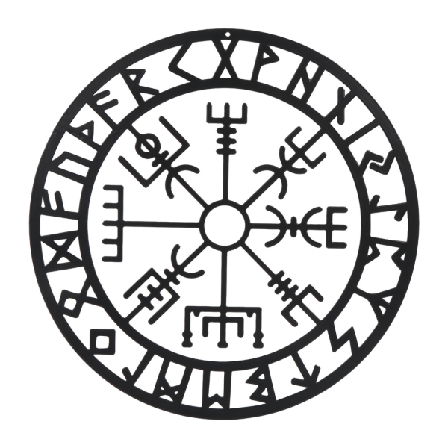 Metal Viking vægklistermærke nordisk vægkunst hul sort Odin symbol kunstværk