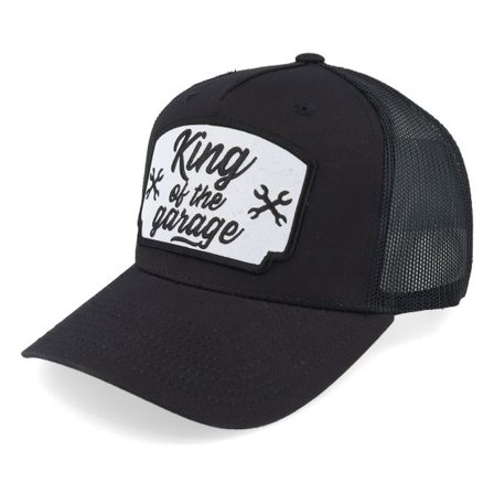 Iconic - Svart trucker Keps - King Of The Garage Black A-frame Trucker @ Hatstore
