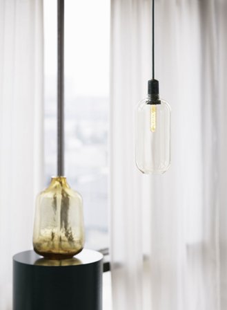 Amp taklampe large Ø12 - gull/grønn