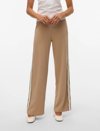 Vero Moda Vmberlin Mw Wide Panel Pant Noos - Beige - XS x 32