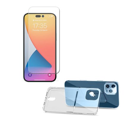 Skal med Korthållare och Skärmskydd iPhone 14 Pro Max