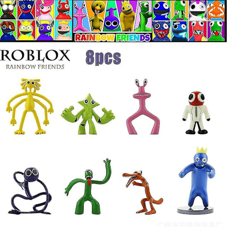 8 st/set Cartoon Rainbow Friends Figur Leksaker Tårtdekoration Prydnad För Barn Gåvor