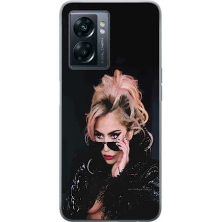 Kompatibelt Mobildeksel til OnePlus Nord N300 Lady Gaga portrett med solbriller og dramatisk sminke i mørk glamorøs stil