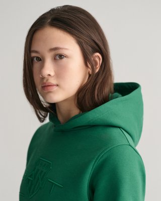 GANT - Hettegenser med logo til ungdom, unisex wild green