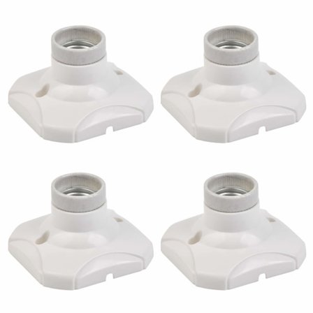 4 kpl E27-kantapolttimokanta LED-lampunpidin (AC 220-250V, valkoinen)