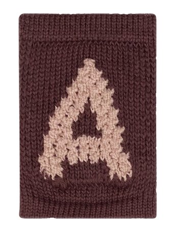 Smallstuff Knitted Letter A, Rose - Burgundy - ONE SIZE 10 cm