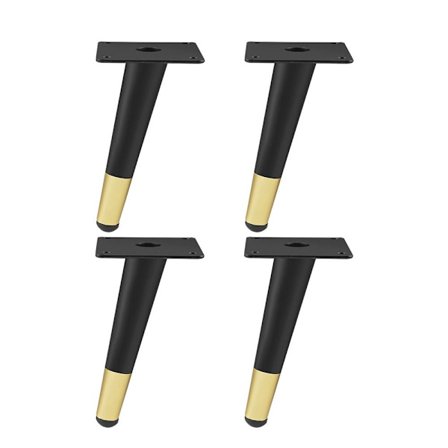 Møbelben Tilspidsede fødder SORT&GULD 10CM