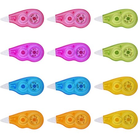 24PCS Korreksjon Mini Lommemus Korreksjonstaper, 4m x 5mm Korreksjonsruller, Korreksjonstape, Mus Korrektur, Korreksjonsrulle for Skole og O