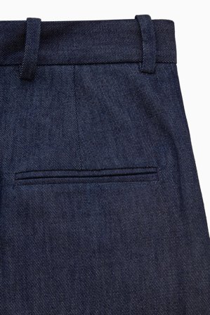 COS Femme Pantalon De Tailleur Droit En Denim Slim in Bleu