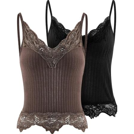 2 st spetsdetaljerade crop tops Y2k E-tjejer kläder Fairy Rock Style Cropped Tee