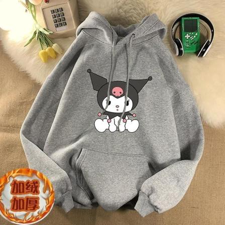 Sanrio Anime Cinnamoroll Kuromi My Melody Plysch Huvtröjor Kläder Pojkflicka Baby Tröjor Pullover Toppar Present 125-135CM HOUE-2