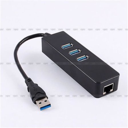 3-portars USB 3.0 till 1000 Mbps Gigabit Ethernet-nätverksadapter RJ45-port