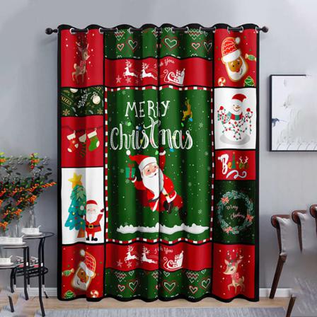 Xmas 2st Santa Claus Print Multi-mönster Dekor Fönster Gardin