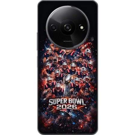 Kompatibel Mobilcover til Xiaomi Redmi A3 Super Bowl 2026 plakat med New England Patriots og NFL-pokal i eksplosiv sportsdesign