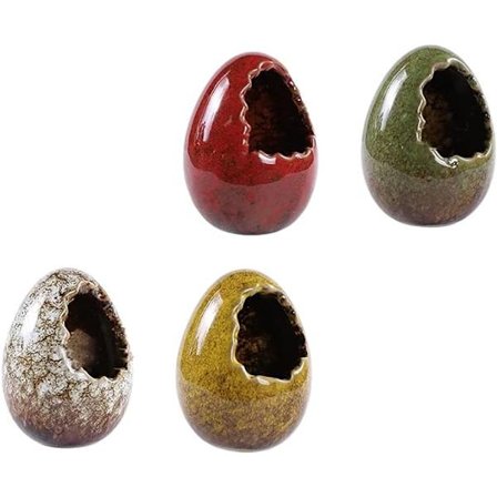 4 stk. Sushi Sashimi Fat Dekorasjon Keramisk Tørr Is Kopper Egg Formet Tørr Is Beholdere Holdere Egg Figur for Japansk Restaurant Asiatisk Bistro