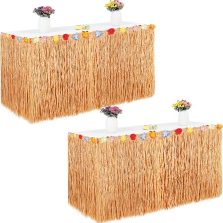 2-pack Hawaiian bordskjol, 9 fot X 29,5 i guld Luau Grass