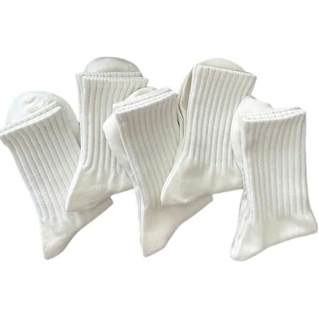 5PCS Dame og herre ensfarget sportshortsokker Herre hvite varme sokker høst vinter S
