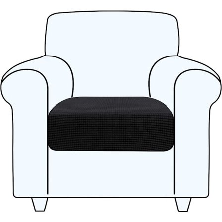 (Svart, 1 sits) Sofföverdrag, 1-delat soffkuddsöverdrag