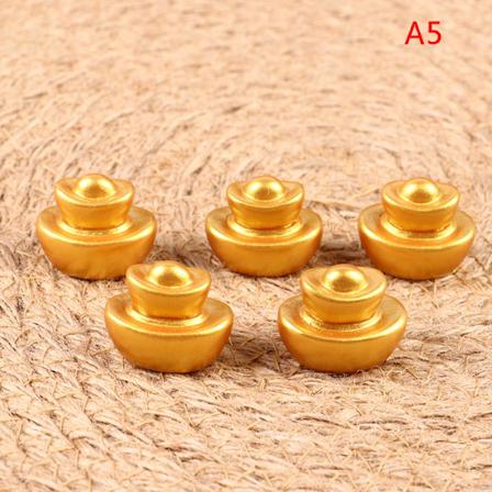 5st 1:12 Dollhouse Miniatyr Golden Brick Copper Cash Dolls Ho