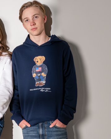 Polo Ralph Lauren Polo Bear Fleece Hoodie Blå Huvtröjor/Hoodies Kille - Kids Brand Store