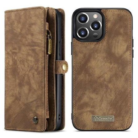 CASEME iPhone 13 Pro 2-in-1 Wallet Phone Shell - Brun