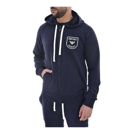 Emporio Armani Hooded zipped sweatshirt Blå, Herre Trøjer
