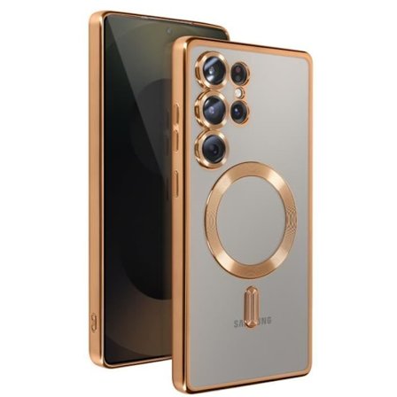 Coque MagSafe - Samsung - Galaxy S25 Ultra - Silikoni - Kromi Kulta - Täydellinen Suoja