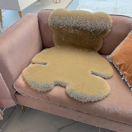 Fluffy Teppe Myk Bjørn Formet Kunstig Pels Teppe Anti-Skli