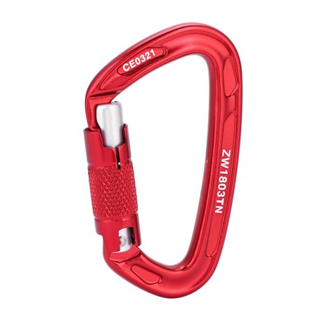 25KN Turvalukko D-solki Ulkokalliokiipeily Pelastuskarabiini Varusteet (Punainen)