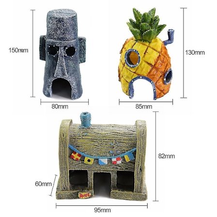 3 i 1 Unikt Design Akvarium Ananas Hus