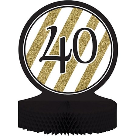Kreativ fest 40-års festdekoration En storlek Svart/Guld/Vit