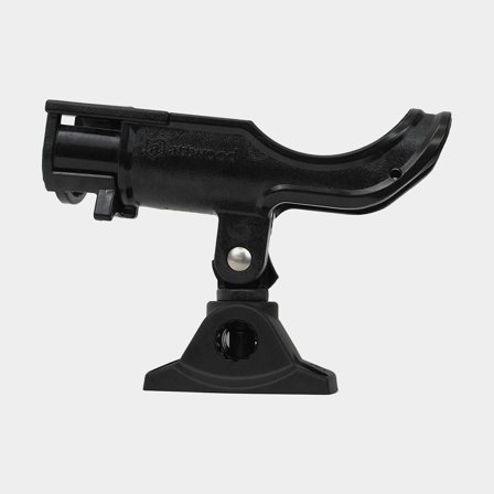 Portacanne per barca (montato in alto & montato lateralmente) Attwood Heavy-Duty Adjustable Rod Holder, per 1 canna da pesca, per pesca a traina, 