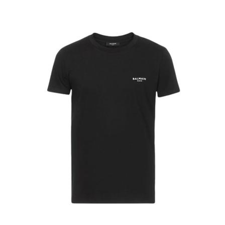 Balmain Clic Flock T-shirt , Zwart , Heren , Maat: M
