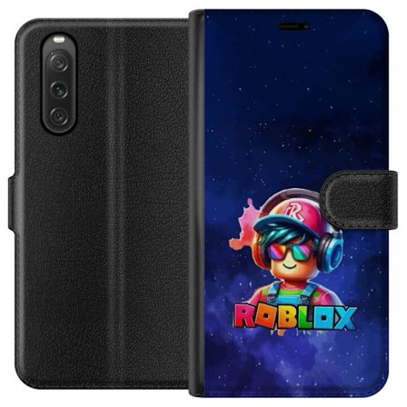 Kompatibelt Plånboksfodral till Sony Sony Xperia 10 V Roblox Space Explorer Design utformad i ett futuristiskt rymdtema med färgstarka detaljer, kä
