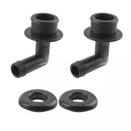 Ventilationsventil Vinkel & Genomföring Set 2 Vinklar & 2 Genomföringar för Jeep Grand Cherokee 4.0L 2000-2004