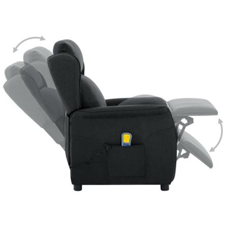 Vidaxl Elektrisk Massagefåtölj Mörkgrå Tyg Grå