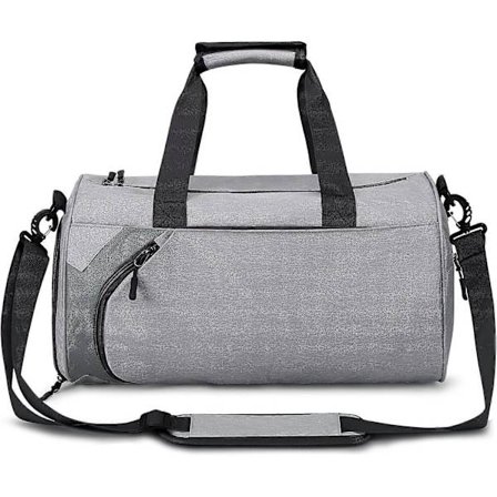 Sports Gym Taske til Kvinder Mænd, Gym Duffle Bag med Skorum og Vandtætte Vådlommer Grå