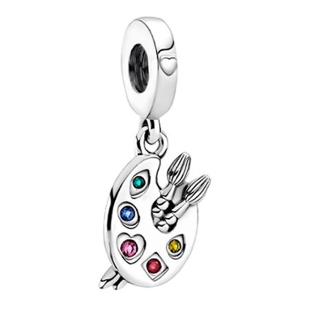 Konstnärspalett Hänge Berlock 925 Sterling Silver för Pandora Armband Musiker Kvinnor